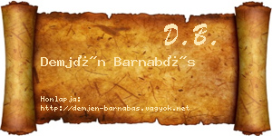Demjén Barnabás névjegykártya